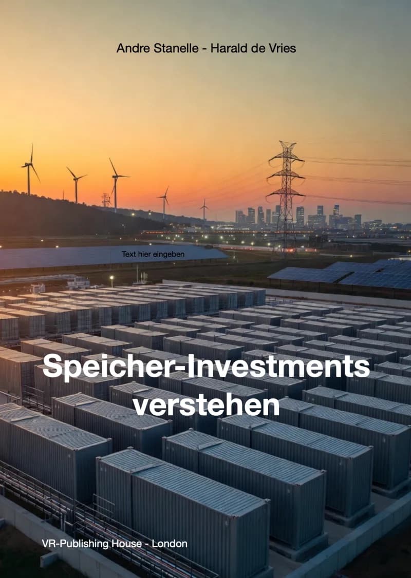 Speicher-Investments verstehen: Praxisbuch hilft Unternehmern und Investoren, Batteriespeicher wirtschaftlich zu prüfen