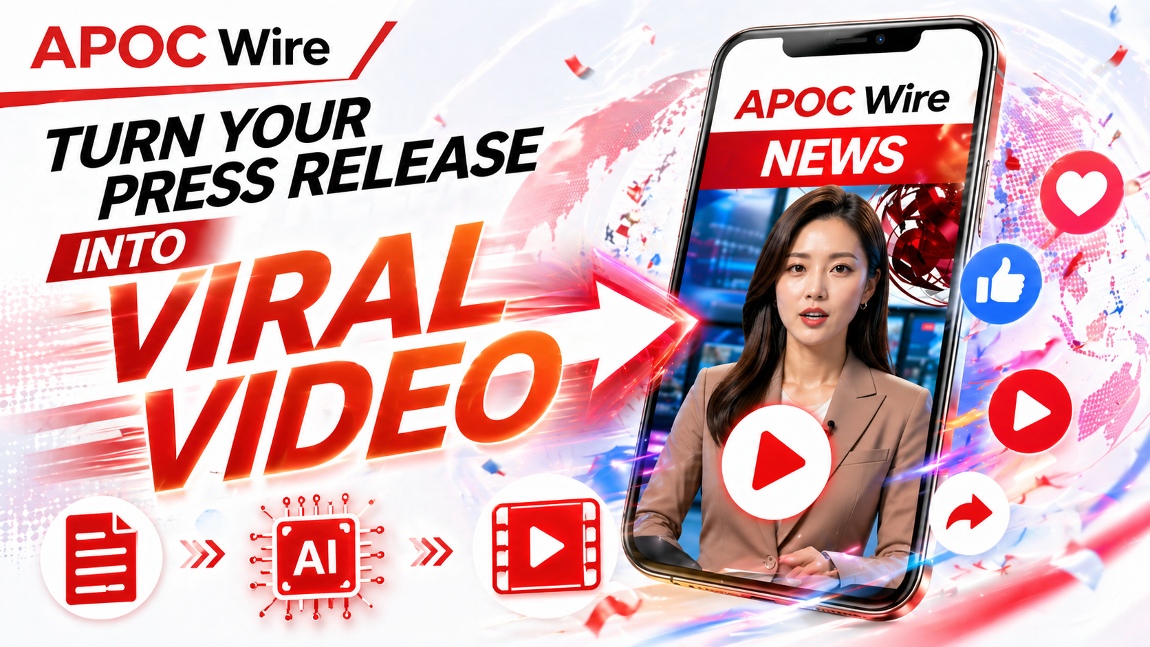 Turn your press release into viral video with APOC Wire AI